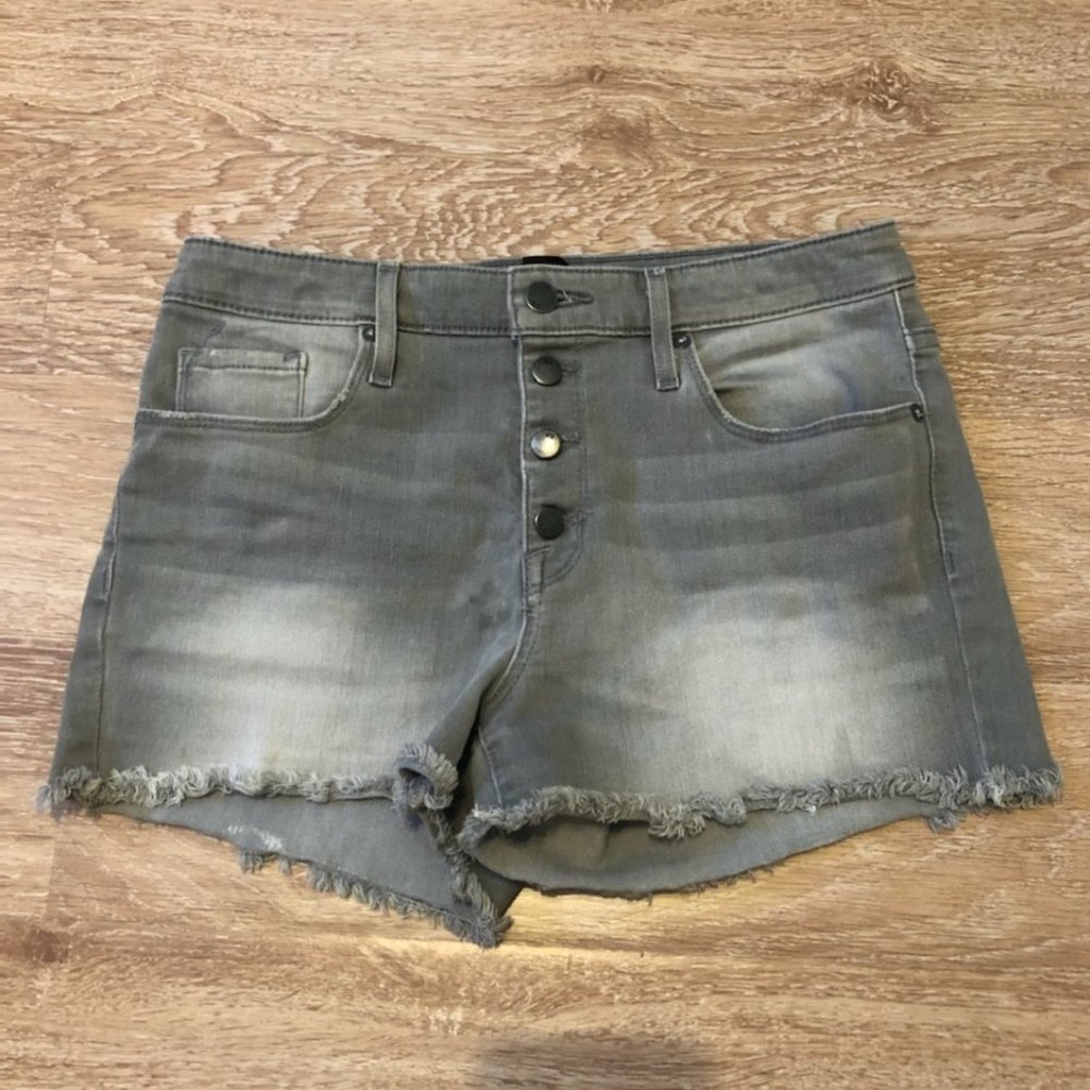 Gray High-Waisted Shorts
